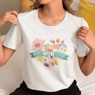 Beste mama ooit   Blooming Wildbloemen Hart Foto Tri-Blend Shirt