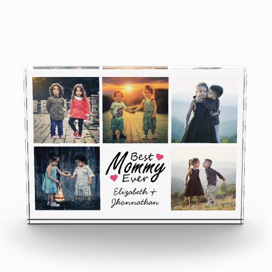 Beste mama ooit fotocollage Moederdag Keepsake Fotoblokken (Voorkant)