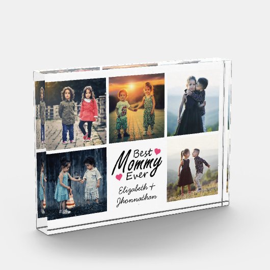 Beste mama ooit fotocollage Moederdag Keepsake Fotoblokken (Links)
