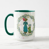 Beste mama ooit Green Wreath Moederdag Fun Mok (Links)