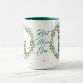 Beste mama ooit Green Wreath Moederdag Fun Mok (Midden)