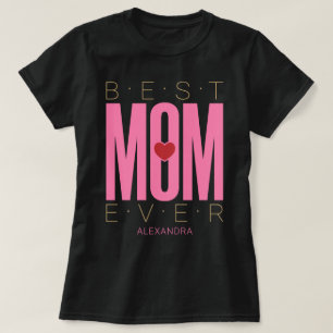 Beste mama ooit hartroze rood goud Gepersonaliseer T-shirt