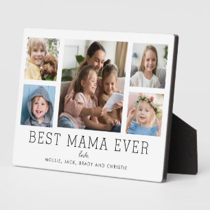 Beste Mama Ooit Kinderen 5-foto Collage Custom Fotoplaat
