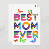 Beste mama ooit kleurrijk briefkaart (Voorkant / Achterkant)