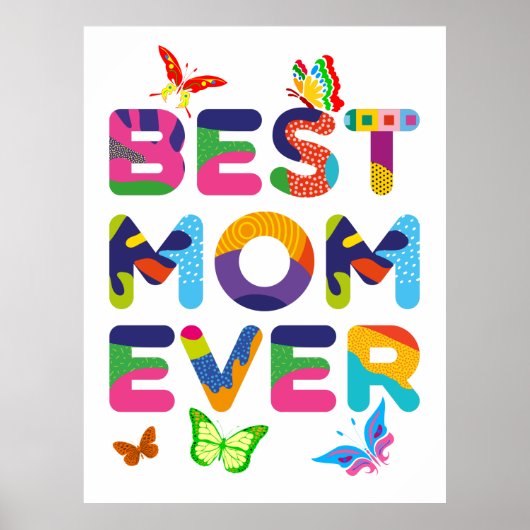Beste mama ooit kleurrijk poster (Voorkant)
