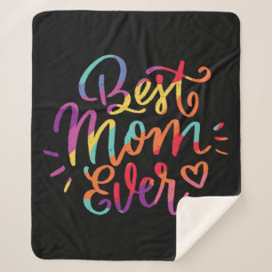 Beste mama ooit kleurrijk sherpa deken
