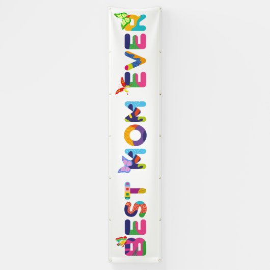 Beste mama ooit kleurrijk spandoek (Verticaal)