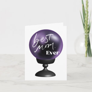 Beste mama OOIT   Leuke Paarse Crystal Ball Kaart