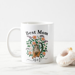 Beste mama ooit   Mam Gift   Cute Floral Monkey Koffiemok