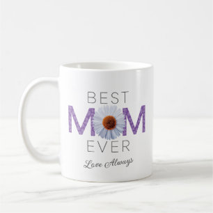 Beste mama ooit met Daisy Afbeelding print (Paarse Koffiemok