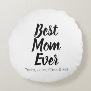 Beste mama ooit, Moederdag aangepaste kinder namen Rond Kussen