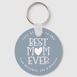 Beste mama ooit Names Dusty Blue White Text Sleutelhanger