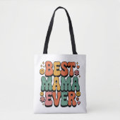 Beste mama ooit  retro script Moederdag Draagtas (Voorkant)