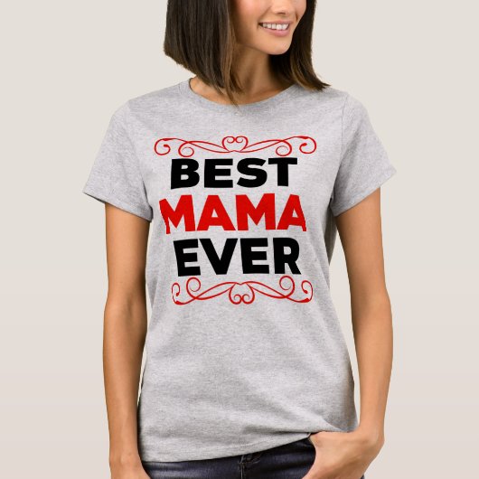 Beste mama ooit, rood en zwart t-shirt (Voorkant)