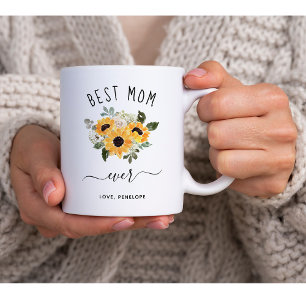Beste mama ooit Rustige zonnebloemen Koffiemok