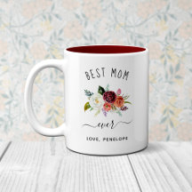 Beste mama ooit | Trendy Burgundy Boho Floral