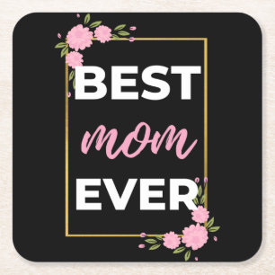 Beste mama ooit vierkante kartonnen onderzetter