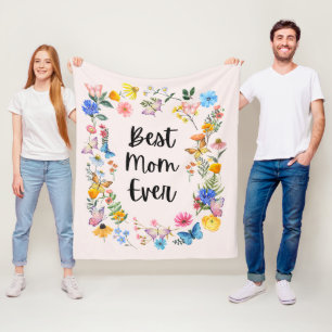 Beste mama ooit  Wildbloemen Boho Moederdag Fleece Deken