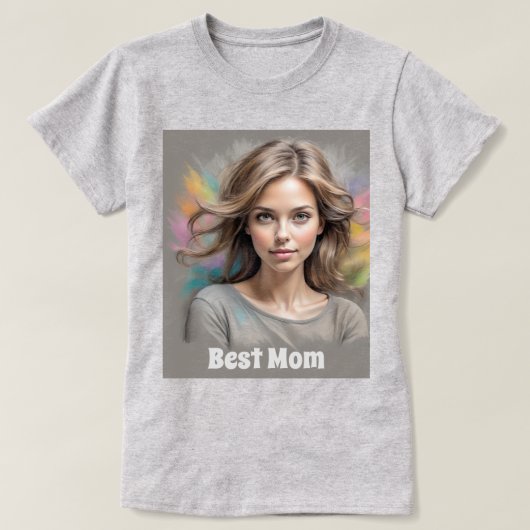 Beste mama pastelschets t-shirt (Design voorkant)