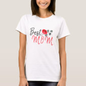 Beste mama Red Rose Waterverf Moederdag T-shirt (Voorkant)