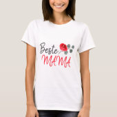 Beste mama Red Rose Waterverf Moederdag T-shirt (Voorkant)