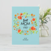 Beste mama sinds Waterverf Floral Card (Staand voorkant)