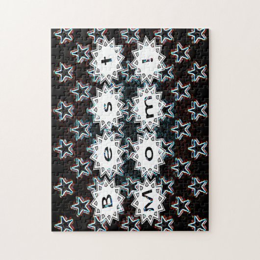 Beste mama sterren in Neon Puzzle Legpuzzel (Verticaal)