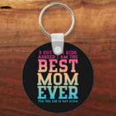 Beste mama van 3 Kinder Funny Moederdag Sleutelhanger (Voorkant)