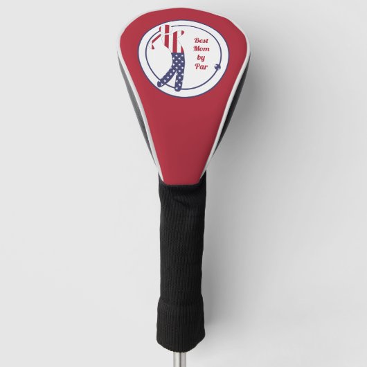 Beste mama van Par | Amerikaanse vlag Golf Player Golfheadcover (Voorkant)