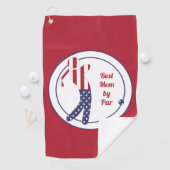 Beste mama van Par | Fun American Flag Golfer - Golfhanddoek (Insitu)