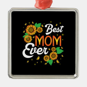 Beste mama zonnebloem ooit metalen ornament