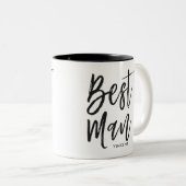 Beste man | Aangepaste bruiloft in Script-stijl Tweekleurige Koffiemok (Voorkant rechts)