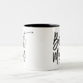 Beste man | Aangepaste bruiloft in Script-stijl Tweekleurige Koffiemok (Center)