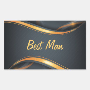 Beste man (b/g) rechthoekige sticker