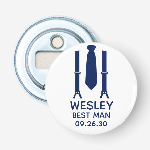Beste Man Blauwe Das Button Flesopener
