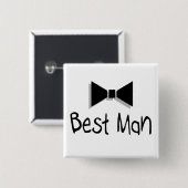 Beste man (Bow Stropdas 1) Vierkante Button 5,1 Cm (Voorkant /achterkant)