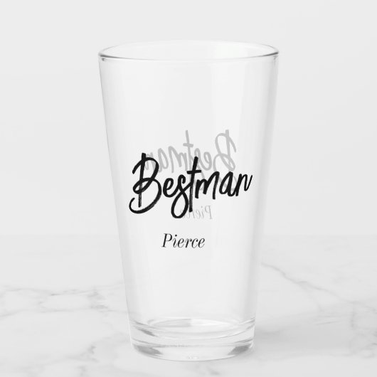 Beste Man Bruiloft Zwart Wit Groomsman Glas (Achterkant)