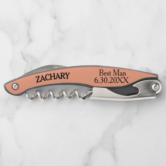 Beste man Cantaloupe bruiloft Kurkentrekker (Achterkant)