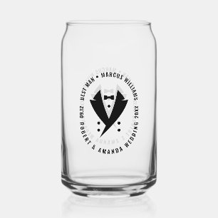 Beste man Elegant Tuxedo bruiloft Blikvorm Glas