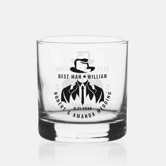 Beste man Elegant Tuxedo bruiloft Whisky Glas (Voorkant)