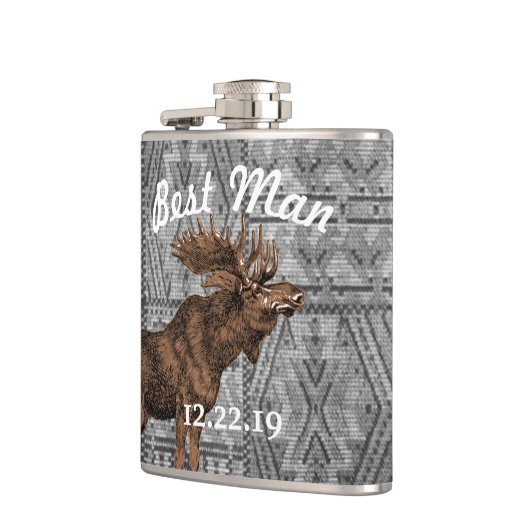 Beste Man Flask Moose Tribal Pattern Heupfles (Links)