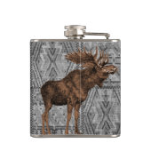 Beste Man Flask Moose Tribal Pattern Heupfles (Achterkant)