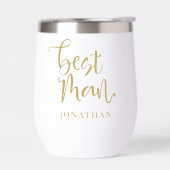 Beste Man Gift Naam Goud Faux Glitter Script (Links)