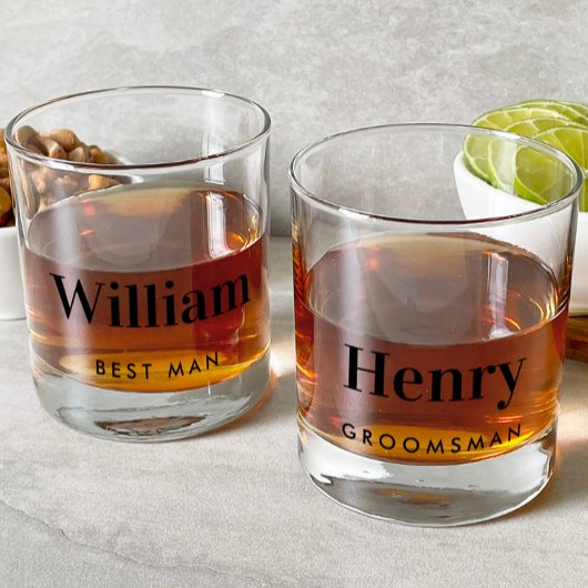Beste man Groomsman Bruiloft Whisky Glas