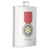 Beste man medaille op maat kolf heupfles (Rechts)