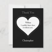 Beste Man Monogram + Naam Classic Script Cool Bedankkaart (Achterkant)