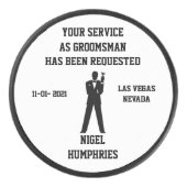 Beste man of Groomsman Hockey Puck nodigt uit (Voorkant)