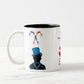 Beste man ooit en Man in tuxedo silhouette Tweekleurige Koffiemok (Links)