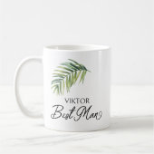 Beste Man Palm Leaf bruiloft cadeau Koffiemok (Links)