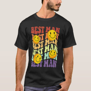 beste man retro glimlach gezicht trouwfeest bach t-shirt